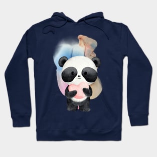 Cute Panda Give a Love - Adorable Panda - Kawaii Panda Hoodie